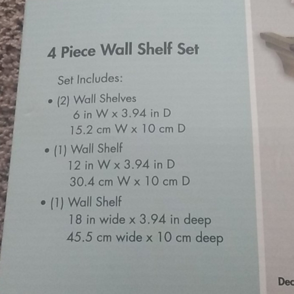 4 Piece Wall Shelf Set - Picture 2 of 4